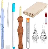 Einstellbare Stanznadeln: Die Stanznadel mit Kunststoffgriff verfügt über 4 Schlitze, um Ihren Anforderungen gerecht zu werden. Sie können den kleinen Topf am Griff in verschiedene Schlitze schieben, um verschiedene Stanznadeln zu erhalten, darunter A-53 mm, B-43 mm, C- 34 mm, D-24 mm