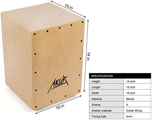 Aklot 10” Cajon Drum Compact Acoustic Jam Cajons Betula Wood Percussion Box, Internal Adjustable Snares,with Gig Bag For Kids Children 5 41ZQGH6 uCL. AC