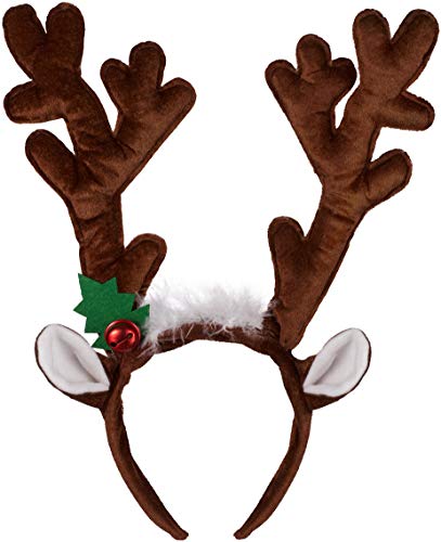 Balinco Reindeer/Moose Antlers or Headband - the perfect accessory for adults & children for Christmas or Carnival (Dark Brown) - Image 2
