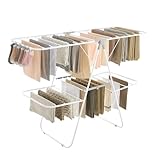 SONGMICS 物干しラック 室内 物干しスタンド バタフライ形洗濯干し 布団干し タオル干し 折り畳み 幅157cm 物干し竿 省スペース スチール製 頑丈 ベランダ 屋外 錆びにくい コンパクト 完成品 LLR053G01