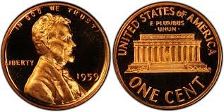 1959 P Lincoln Memorial Cent 1c US Mint Gem Proof Thumbnail