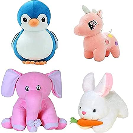 Crispy Toys Soft Toy Combo Pack of Elephant, Unicorn, Penguine, Rabbit Hugable Lovable Plush Stuffed Toy for Babies and Kids (B09G73VXSQ) Amazon Price History, Amazon Price Tracker