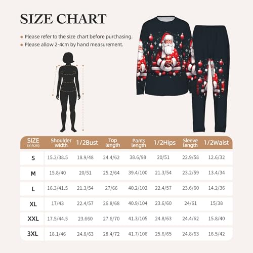 Pyjama Père Noël femme : ensemble de nuit long et élastique