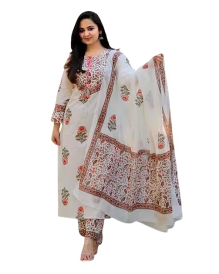 Women's Gown Printed Kurti with Dupatta Set, Soft Crepe Fabric Outfit-picture-57