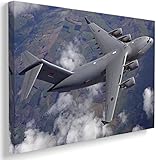 C-17 Aviation Canvas Wall Art Prints C-17 Globemaster III Air Force Poster Framed Boeing Airplane Decor Fighter Jet Picture Artwork Military Plane?Wall?Decor Home Bedroom Decoration - 12x18 Inch