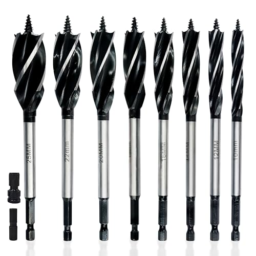 Auger Drill Bit Set for Wood,8pcs 3/8IN、1/2IN、9/16IN、5/8IN、7/10IN...