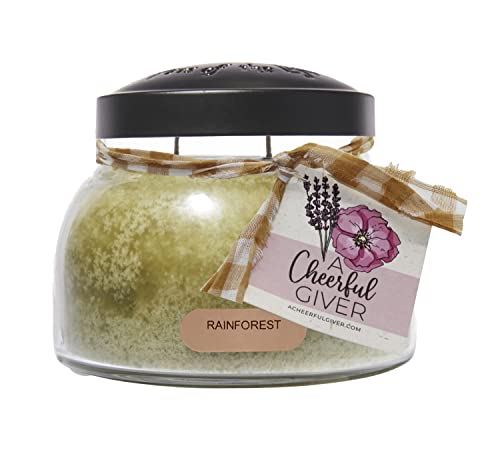 A Cheerful Giver - Rainforest - 22oz Mama Scented Candle Jar with Lid - Keepers of the Light - 125 Hours of Burn Time, Gift for Women, Green Cover