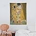 The Kiss by Gustav Klimt Poster Wall Tapestry Art Picture Print Modern Family Bedroom Decor Tapestries 30