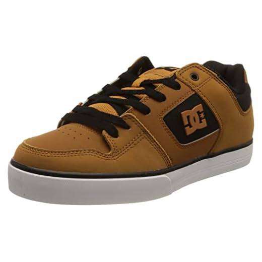 DC Shoes Pure-Zapatillas de Piel para Hombre, Dk Choco Black Oyster, 43 EU