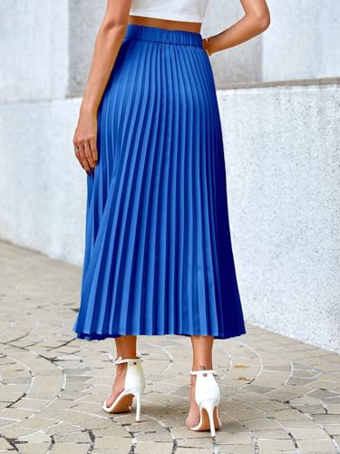 Women's Elegant Solid Color Pleated Skirt Long Skirts2