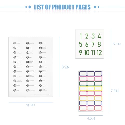 Document Organizer Folio,Important Document Folio Folders with Labels Life Binder for Birth Certificates Bills Checks Etc - Image 5