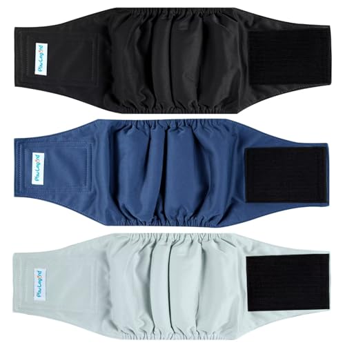 Image of Paw Legend Washable Dogs Diapers Male Dog Belly Bands for Male Dogs Diapers Reusable Puppy & Doggie Diapers Male (3 Pack, X-Small)