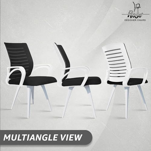 Image of ROSE Elite | 3 Years Brand Warranty | Ergonomic Office Chair, Study, WFH, Revolving, Rolling, Desk, Task, Laptop, Student Chair (White & Black, Elite MB Reception)