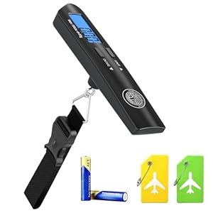Luggage Scale with Baggage Tags Included Digital HD LCD Display 110 lb/50 kg Capacity Weight Luggage Scale for Heavy Baggage Digital Baggage Weight Scales for Small to Large Size Bag Battery Included