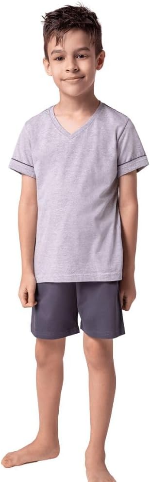 Conjunto de pijama Curto com Gola V LupoMeninos
