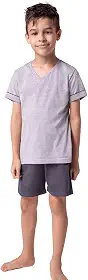 Conjunto de pijama Curto com Gola V LupoMeninos