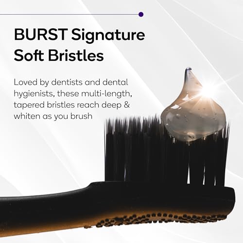 Image of Burst Original Sonic Electric Toothbrush for Adults (Black) | Rechargeable Electric Sonic Toothbrush | Soft Bristle Deep Clean Stain & Plaque Removal | 3 Modes: Teeth Whitening, Sensitive & Massage