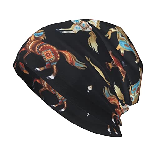 Yiduoduox Sombrero unisex adulto jirafa suelto suave de punto gorro cálido y duradero sombrero para el frío, Caballo Marrón, Talla única