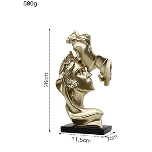 FAVOMOTO Casal Arte Escultura de Resina Beijo Estatueta Apaixonada Estátua de Amor Abstrato Ornament