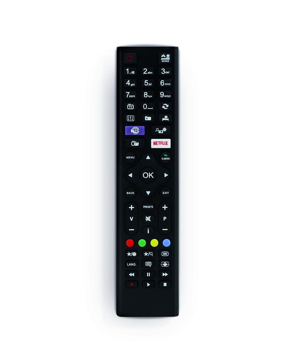 Metronic 495353 Telecomando Sostitutivo Universale per Control tutti TV Compatibile Marca Tucson con Tasti Netflix/Prime-Video, Smart Televisore - Nero