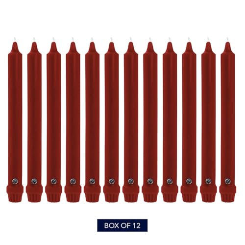 Image of Colonial Candle NCC10.1620 Traditional Cranberry Taper Candles, 10 inch, Maroon, Burgundy, Red