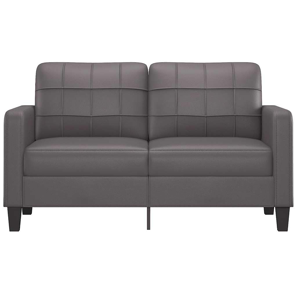 vidaXL Sofa 2 Sitzer, Couch für Wohnzimmer, Polstersofa mit Metallgestell, Loungesofa Zweisitzer Wohnzimmersofa Wohnzimmermöbel, Grau Kunstleder