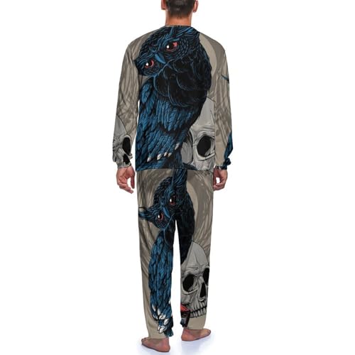 Vêtements de nuit homme ensemble pyjama chouette fini les nuits fraîches