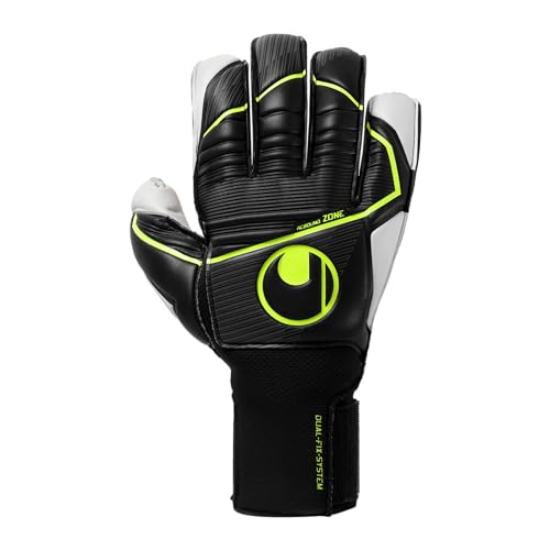 uhlsport - Absolutgrip Flex Frame Carbon, Guantes de Portero Niños y Adultos, Jaune Fluo/Noir, 8 -