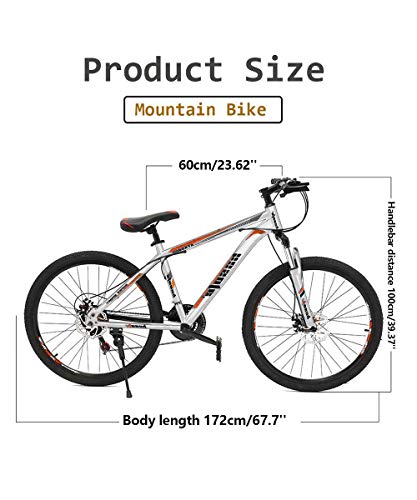 image for Halitaa 26 Inch Mountain Bikes, 21 Speed Suspension Fork MTB, High-Ten