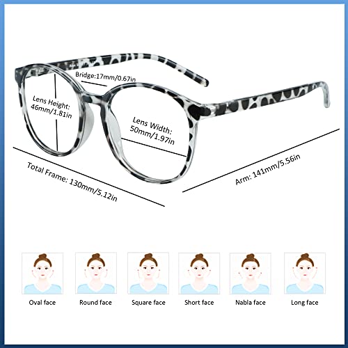 Blue Light Blocking Glasses For Women/Men, Anti Eyestrain, Computer Reading, Tv Glasses, Stylish Oval Frame, Anti Glare (Leopard, 1.00 Magnification) #TOP2