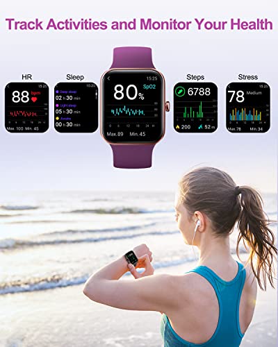 Smart Watch For Women, Smartwatch For Android Ios Phones With 5Atm Waterproof Activity Tracker With 1.69 Touch Color Screen Heart Rate Monitor Sleep Monitor, Purple… #TOP3