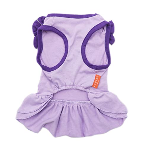 Kyeese Dog Princess Dresses Purple Bowtie Pet Apparel For Small Dogs Vest Shirt Sundress Beach Dress #TOP1