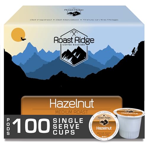 Roast Ridge K-Cup Coffee Pods, Medium Roast, Hazelnut Blend, 100 Count