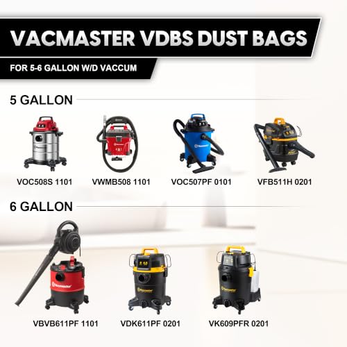 Image of Vacmaster VDBS.01 Standard Dust Bag For 5-6 Gal Wet /Dry Vac 3-Pack