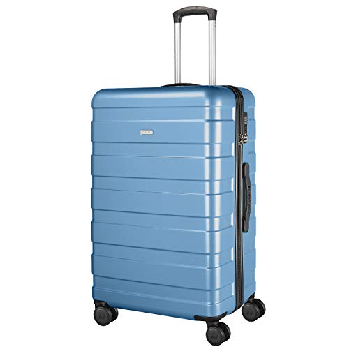 Amasava Maletas de Viaje Rigidas, Equipaje de Mano 76 * 45 * 30 CM 102 L PC + ABS Equipaje para Viajes en Avión con Cerradura TSA Azul