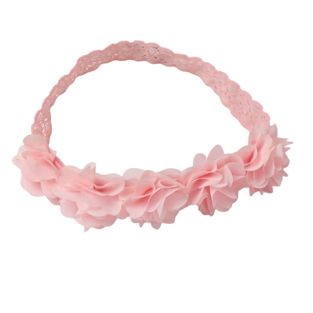 SYGA Baby Girl's Flower Headband Soft & Stretchable Fabric Hairband for Infants, Toddlers, Little Princesses 0-3 Years (Light Pink)-picture-51