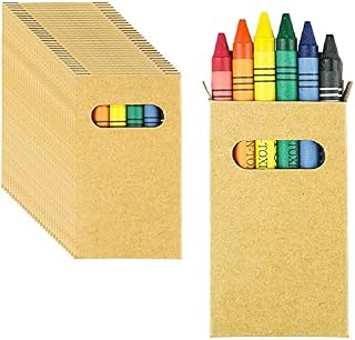 Partituki Sets of Coloring Crayons. Each one with 6 Crayons in Assorted Colors. Gift for Children's Party Guests (Pack 10)