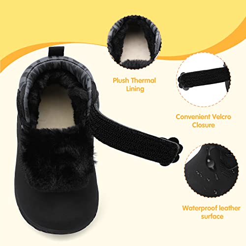 Toddler Boots Girls Boys Winter Boots Kids Outdoor Booties Warm Ankle Boots Non Slip Combat Boots for Hiking Skiing and Walking2