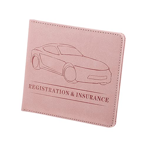 X AUTOHAUX Auto Dokumentenhalter aus Kunstleder 5.59" für Führerschein Roségold-Ton Cover