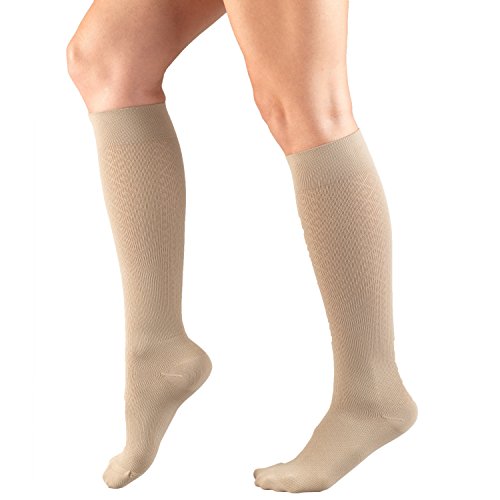 Image of Truform Compression Socks, 15-20 mmHg, Knit Women's Dress Socks, Knee High Over Calf Length