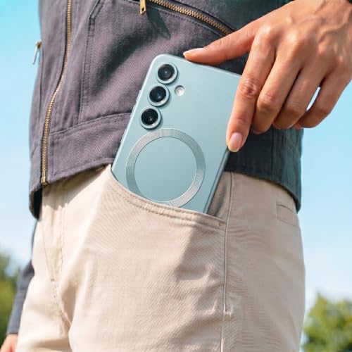 Image of amazon basics Premium Mag-Safe Case for Samsung Galaxy A54 5G | Shockproof & Anti-Scratch Cover | Soft Silicone with Wireless Charging | Camera Lens Guard - Blue