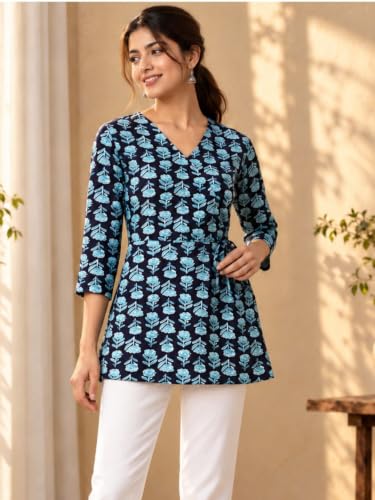 Image of feranoid Women Cotton Angrakha Kurti