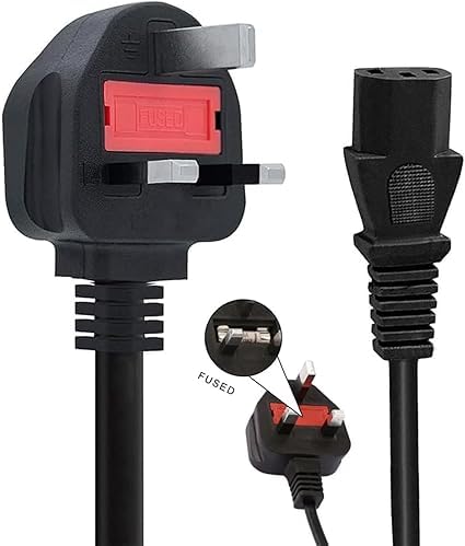 Kettle Lead Power Cable, IEC C13 to UK Plug, Mains Lead for PC, Monitor, Printer, Laptop, Desktop, 1.5M/5FT Power Supply Cord, Durable & Safe Power Cable - Image 3