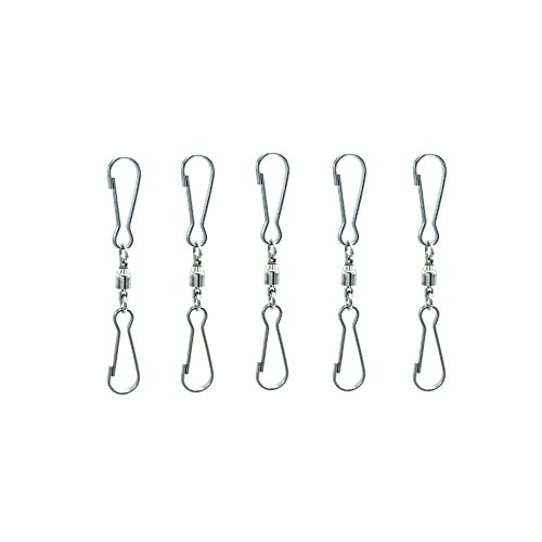 LGEGE Accessories for Wind Spinner, 5 PCS Smooth Spinning Dual Clip Swivels Wind Spinner Hangers Spiral Tails Twisters Wind Socks, for Spinning Windsocks, Kites, Flower Pots, Bird Feeders, Flags - Thumbnail 3