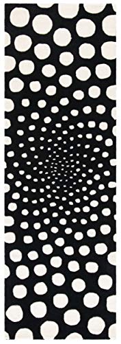 Safavieh Soho Collection 2'6" X 8' Black/Ivory Soh766B Handmade Premium Wool & Viscose Runner Rug #TOP1