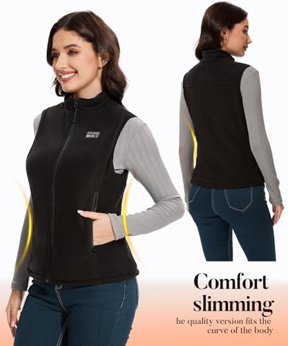 JS LifeStyle Fleece Heated Vest for Women with 18400mAh Power Bank - Rapid Heating, Light-Off Design