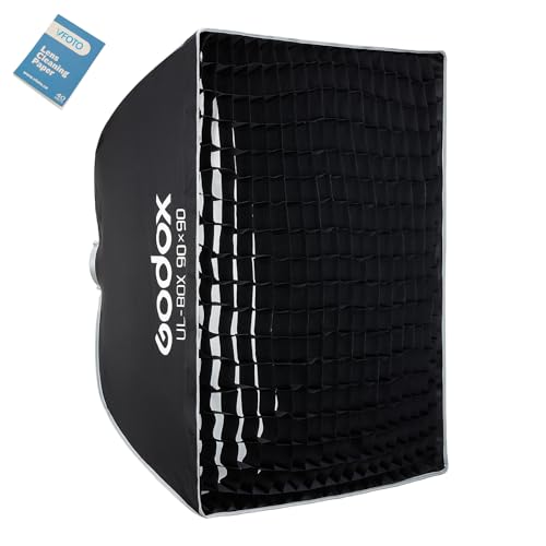 Godox UL-BOX-90 �����`�\�t�g�{�b�N�X�A90x90cm �N�C�b�N�����[�X�X�g���b�v�\�t�g�{�b�N�X�A�O���b�h�t�� �܂肽���ݎ� Bowens�}�E���g�t���_�炩���� �A�B�e�ʐ^���C�gMS200-V MS300-V SK400II-V DP400I