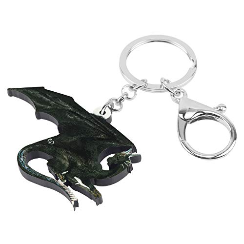 WEVENI Acrylic Alloy Dragon Keychains for Women Girls Teen Car Bag Purse Charms (Black)2