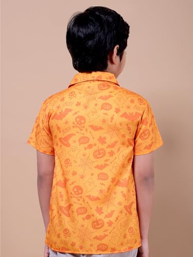 Image of Boys Printed Casual Shirt Short Sleeve Button Down Beach Shirt for Kids