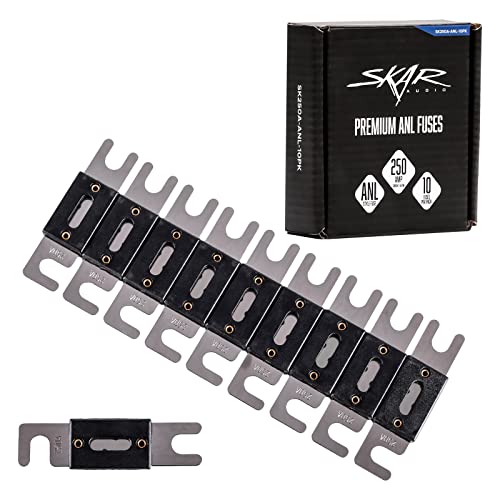 Skar Audio 250 Amp Nickel Plated Anl Fuses (10 Pack) - Sk250A-Anl-10Pk #TOP1
